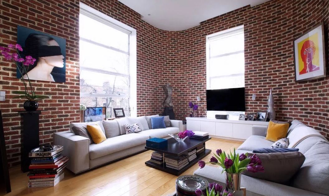 Оформление стен в квартире обоями под кирпич — варианты дизайна